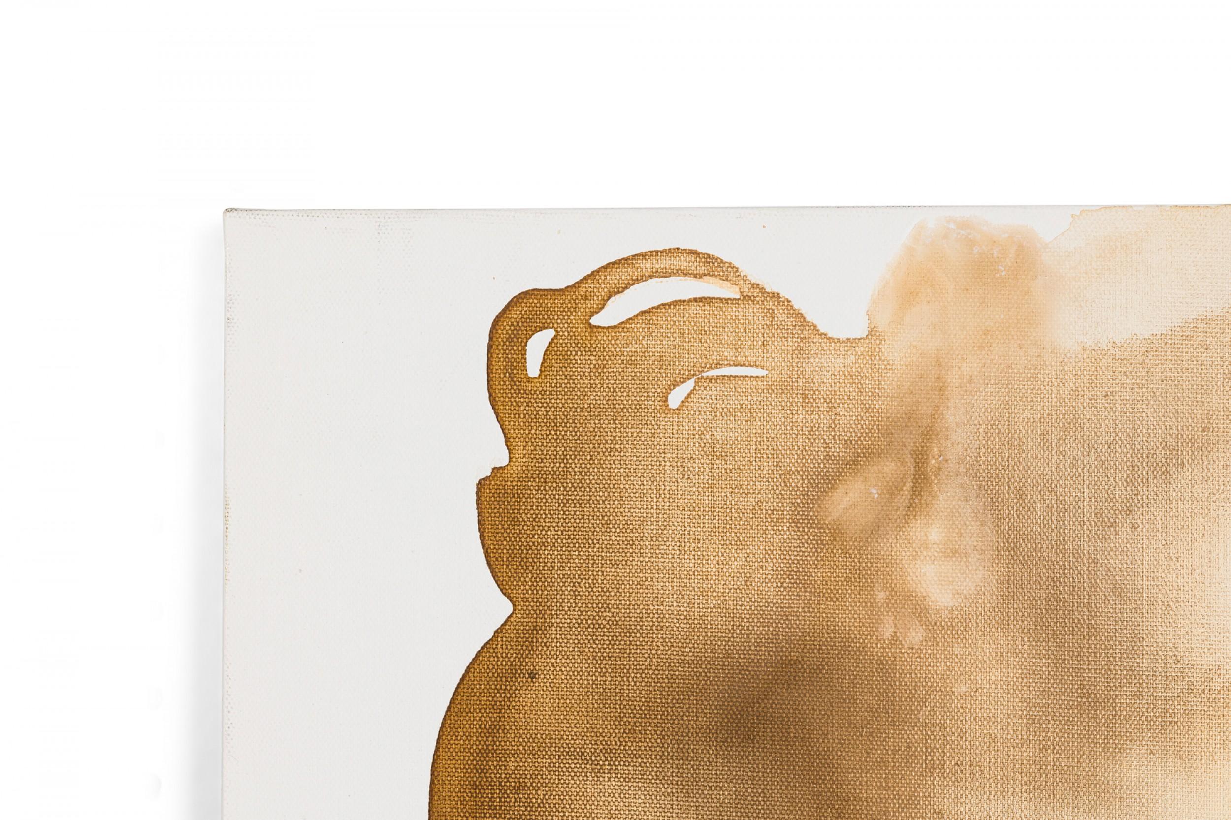 Contemporary American Abstract Acrylic Light Brown Wash Painting on Canvas im Zustand „Hervorragend“ im Angebot in Queens, NY