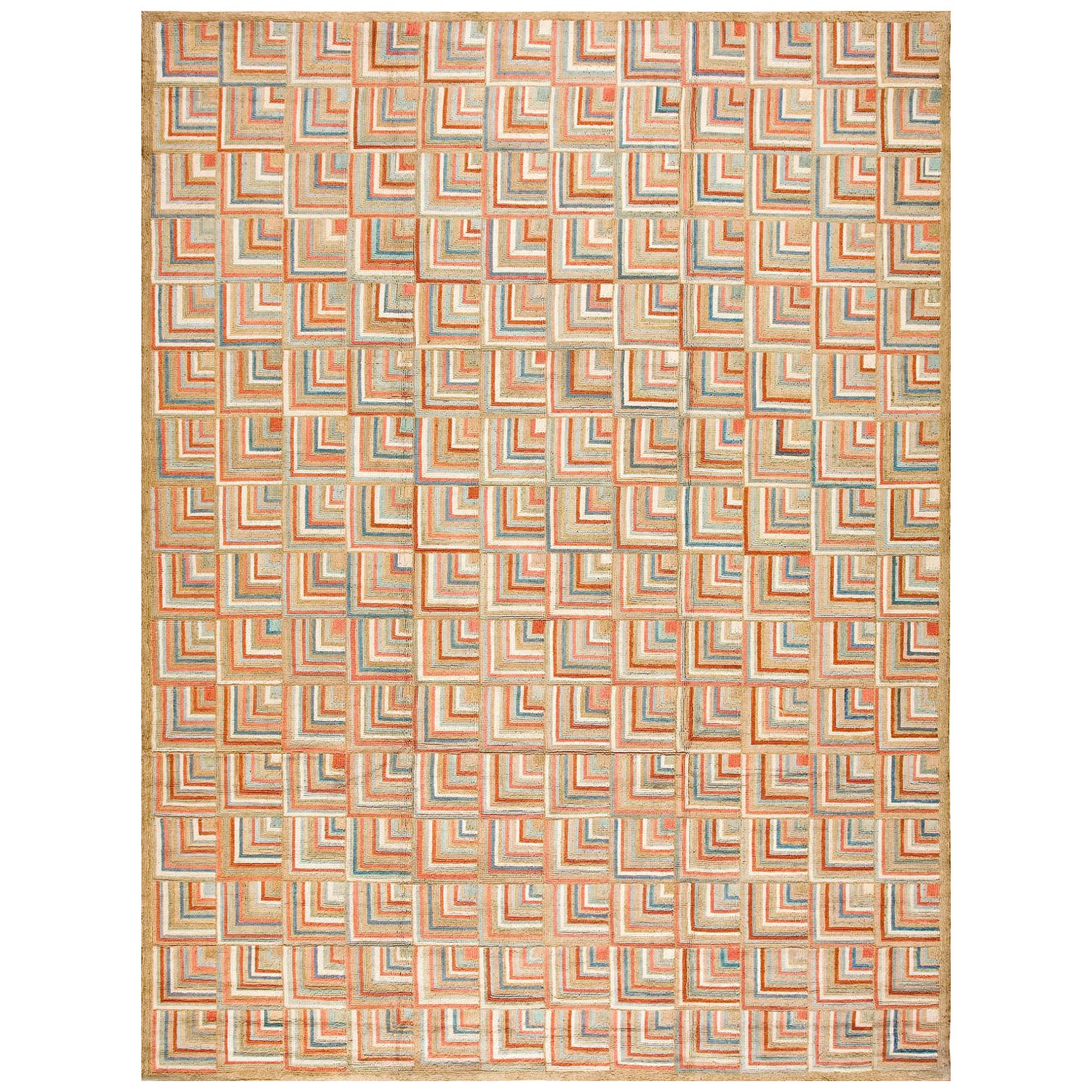 Alfombra enganchada americana contemporánea 183 x 274 cm (6' 0" x 9' 0")