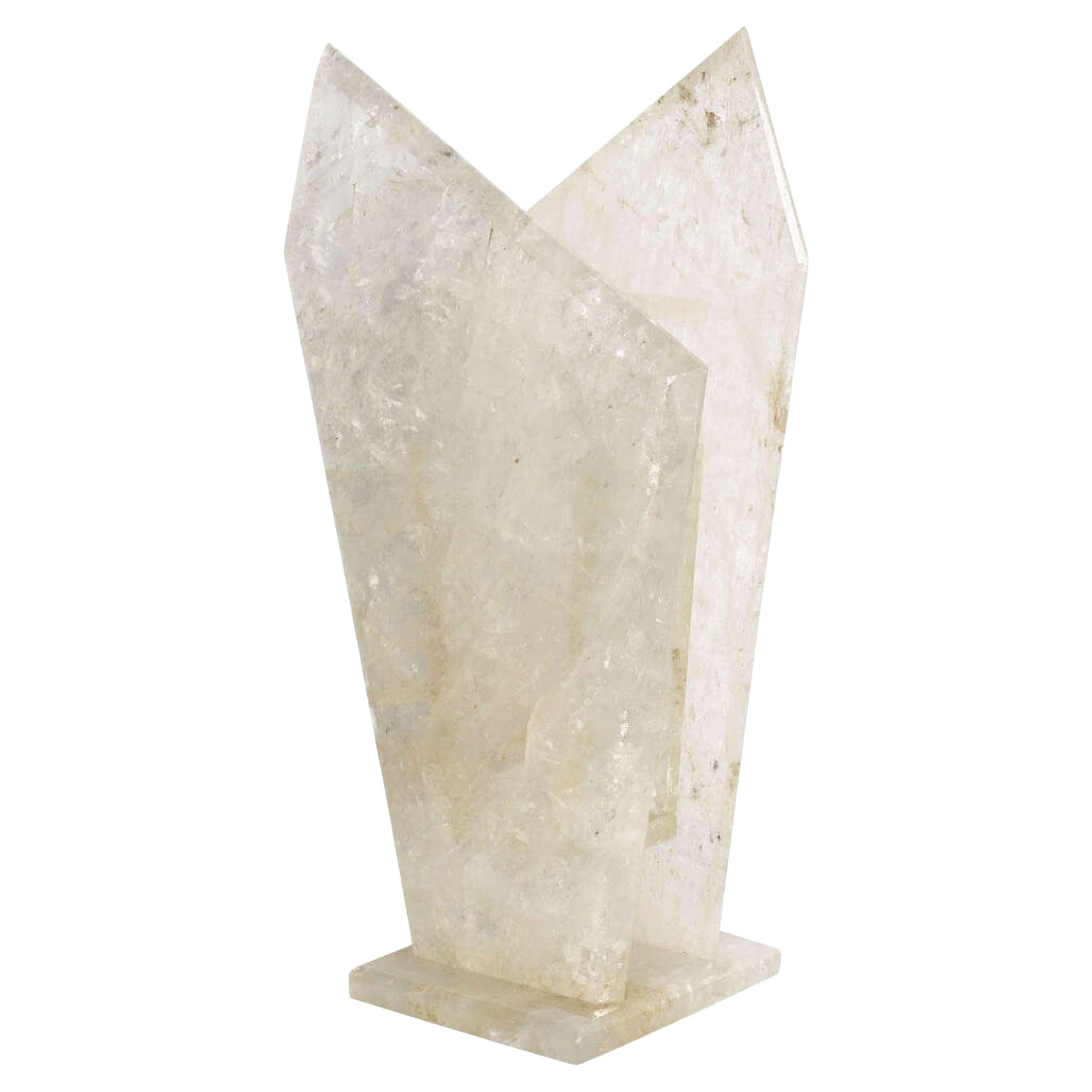 Contemporary American Large Rock Crystal Vase For Sale