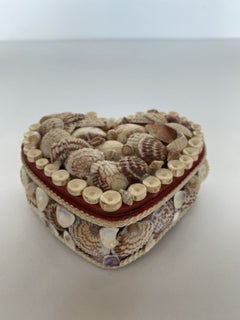 Contemporary American Modern Heart Shaped Seashell Jewelry Box