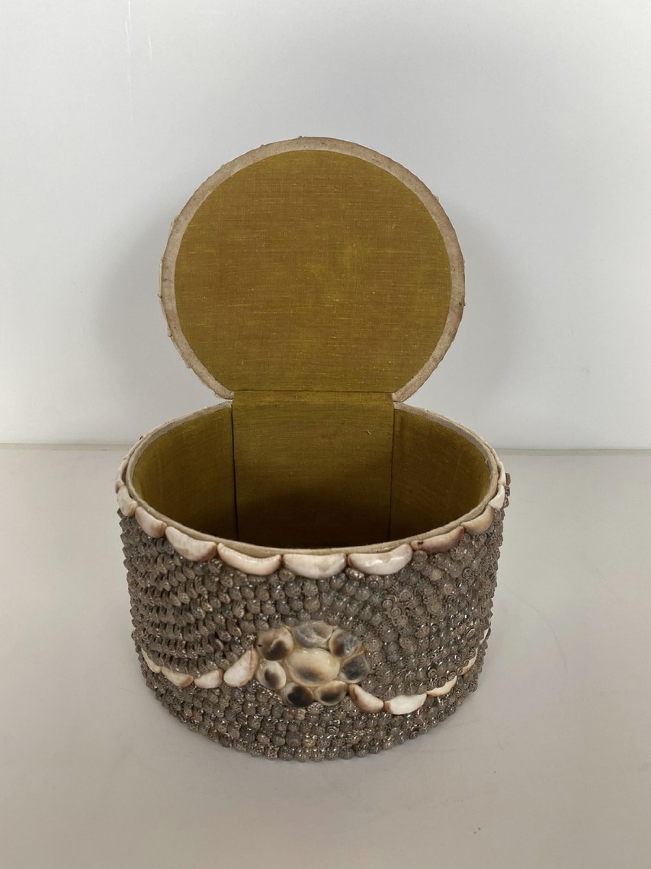 Contemporary American Modern Oval Seashell Veneer Jewelry Box For Sale 3