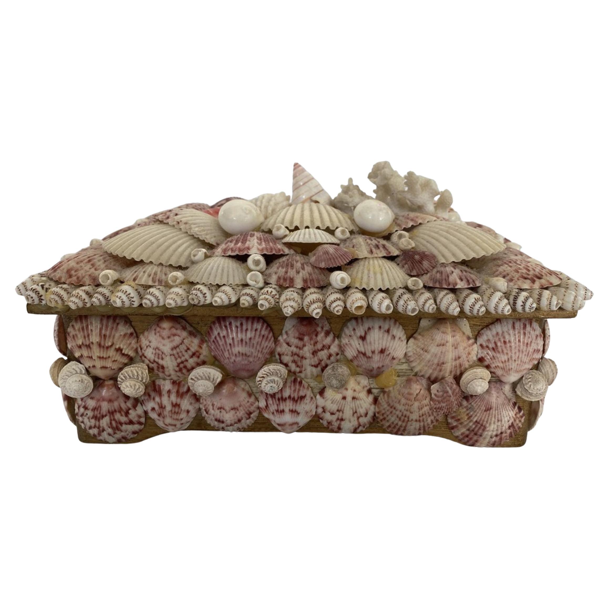 Contemporary American Modern Seashell Music Box / Jewelry Box