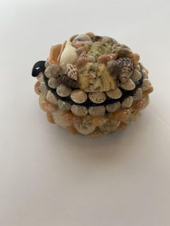 Joyero Circular Pequeño de Concha Contemporáneo Americano Moderno