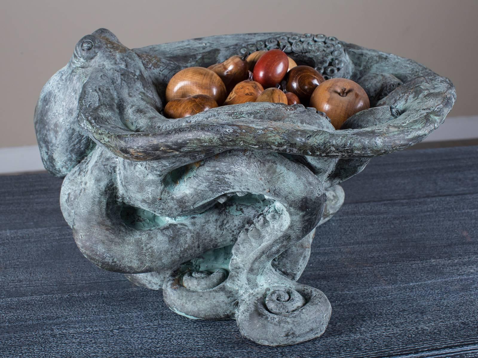 Contemporary American Octopus Centerpiece Bowl Sculpture from California 4