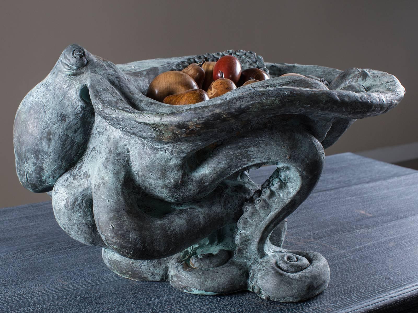 Contemporary American Octopus Centerpiece Bowl Sculpture from California 7