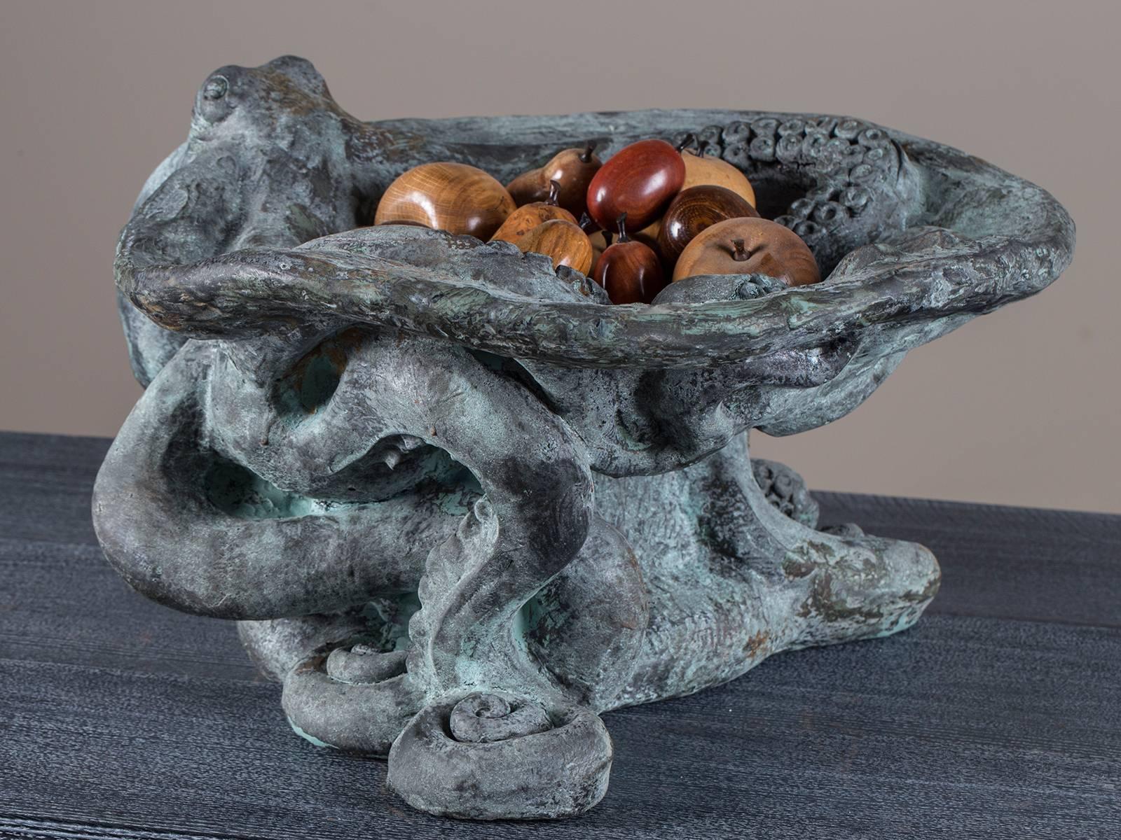 Hand-Crafted Contemporary American Octopus Centerpiece Bowl Sculpture from California