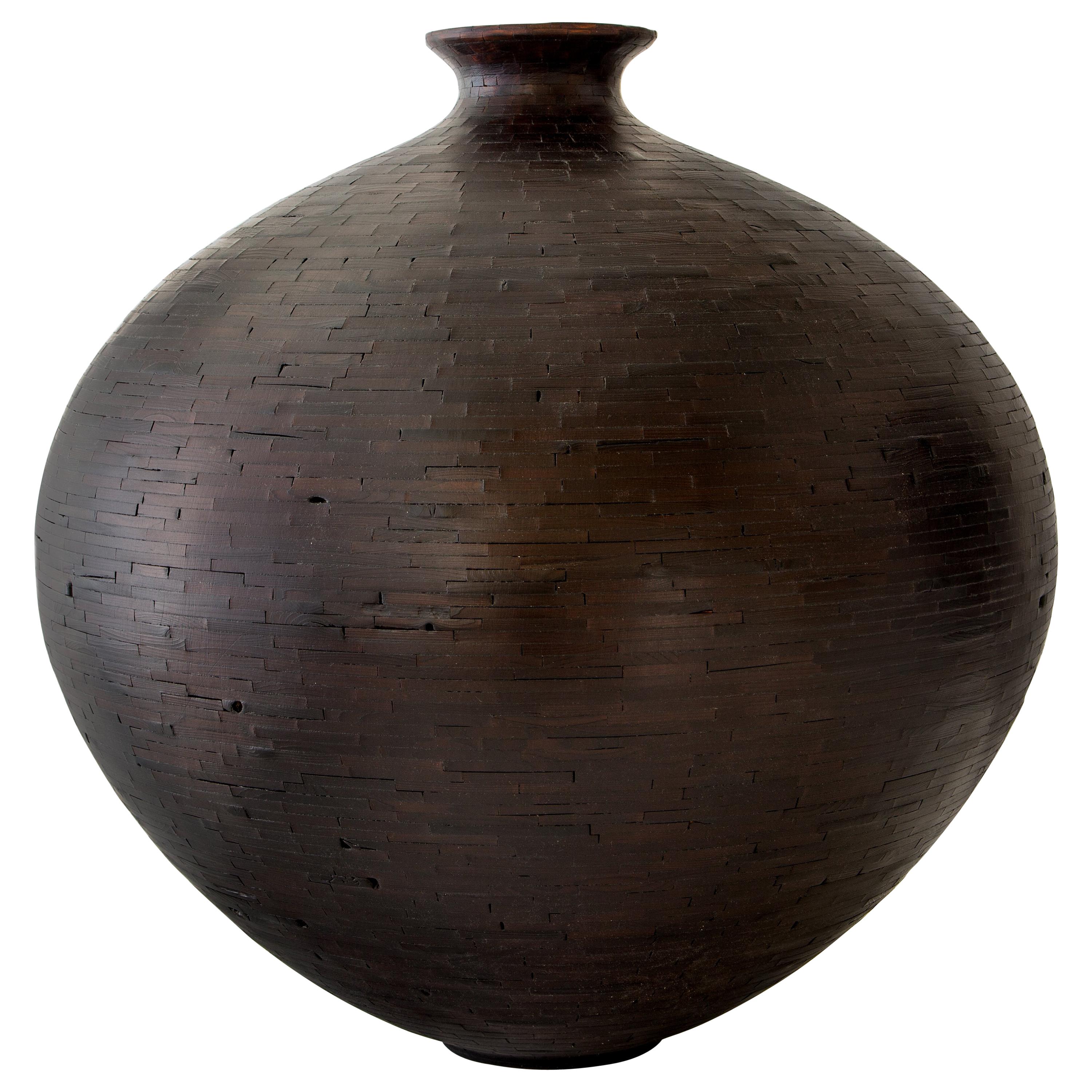 25inch STACKED Round Wooden Vessel, by Richard Haining, Available Now