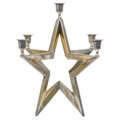 Bougeoir américain contemporain en métal en forme d'étoile