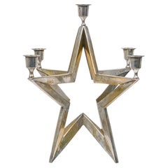 Contemporary American Star Form Metal Candle Stick