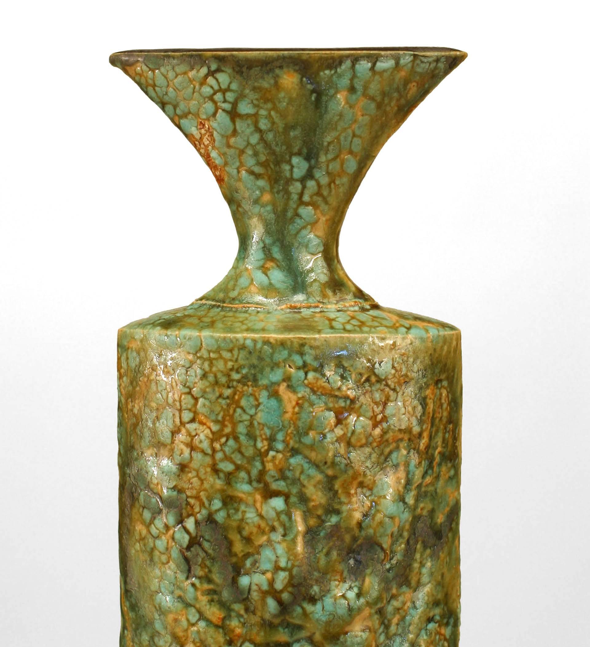 Post-Modern American Post-War Di Pasquale Green Ceramic Vase