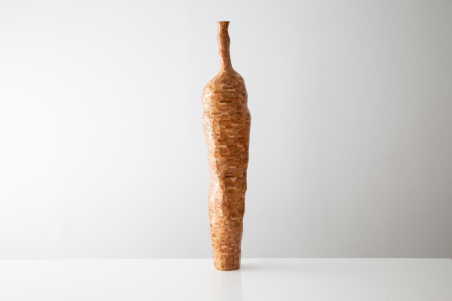 Tall STACKED Faceted Organic Cherry Vase, by Richard Haining, Available Now (Moderne)
