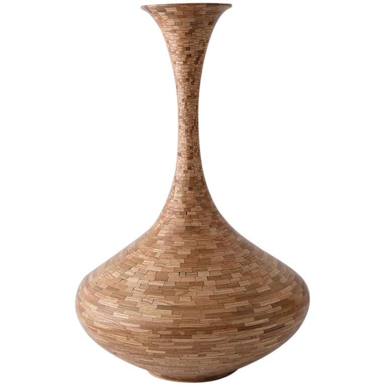 Tall STACKED Oak Vase, by Richard Haining, Available Now
