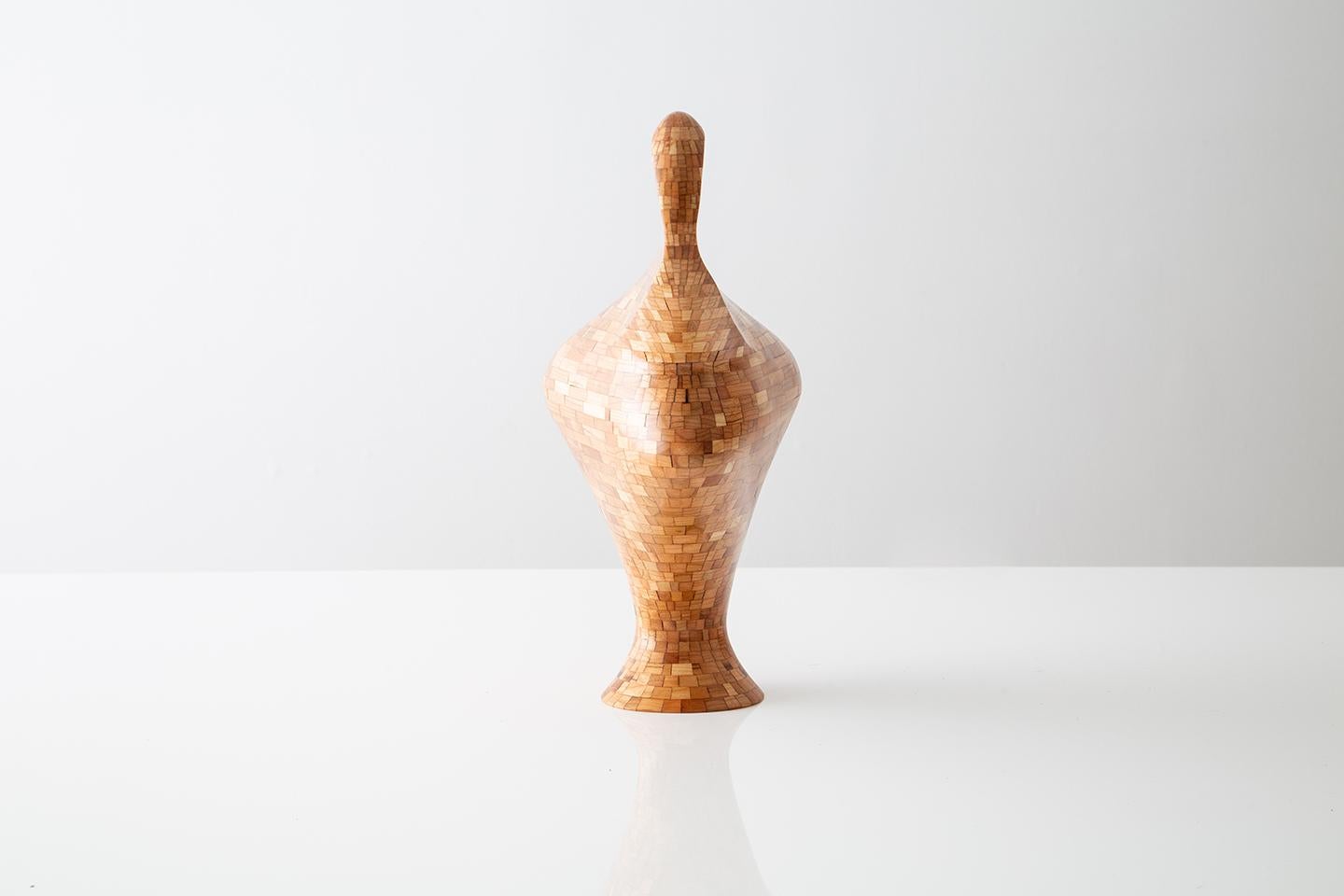 Hand-Carved STACKED Cherry Sculpture no.2, by Richard Haining, Available Now