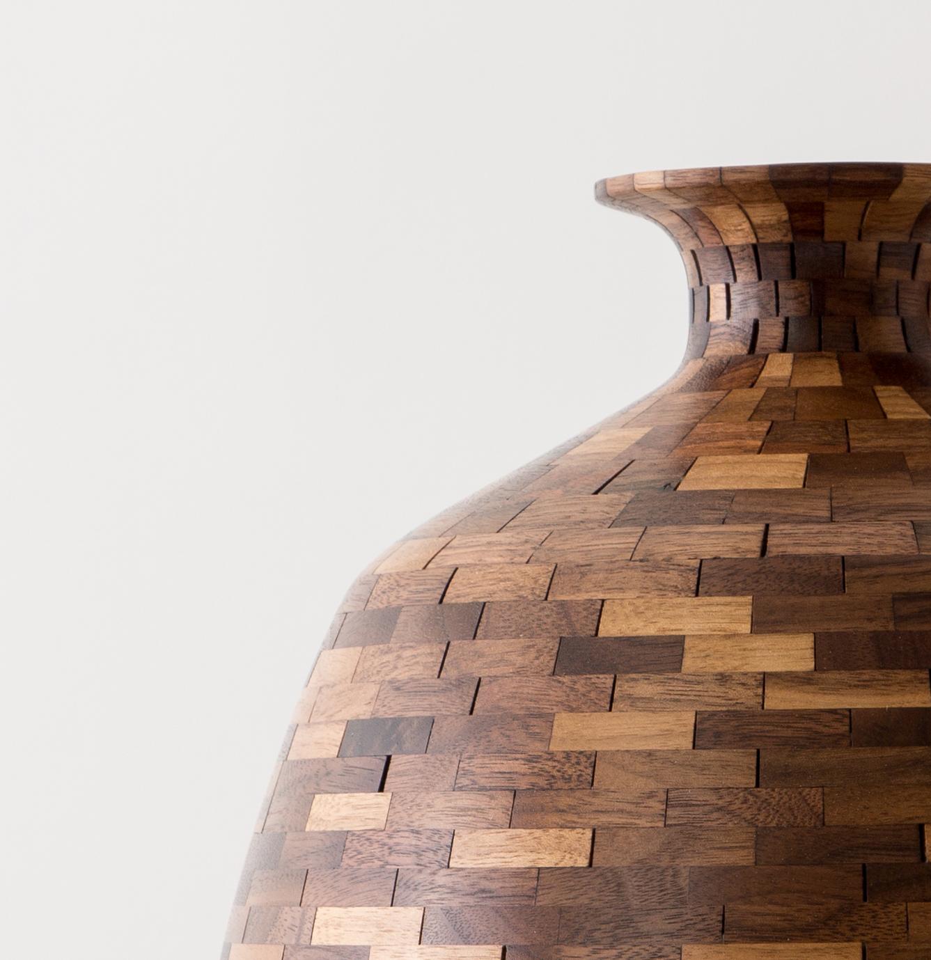 American STACKED Walnut Vessel by Richard Haining, Available Now