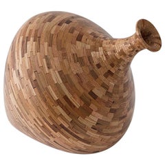 STACKED Oak Vase, by Richard Haining, Wooden Spinning Top, Available Now