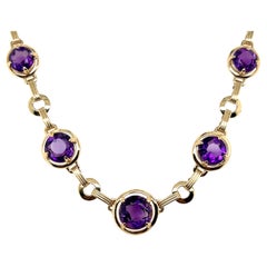 Contemporary Amethyst und 14K Gelbgold Link Halskette