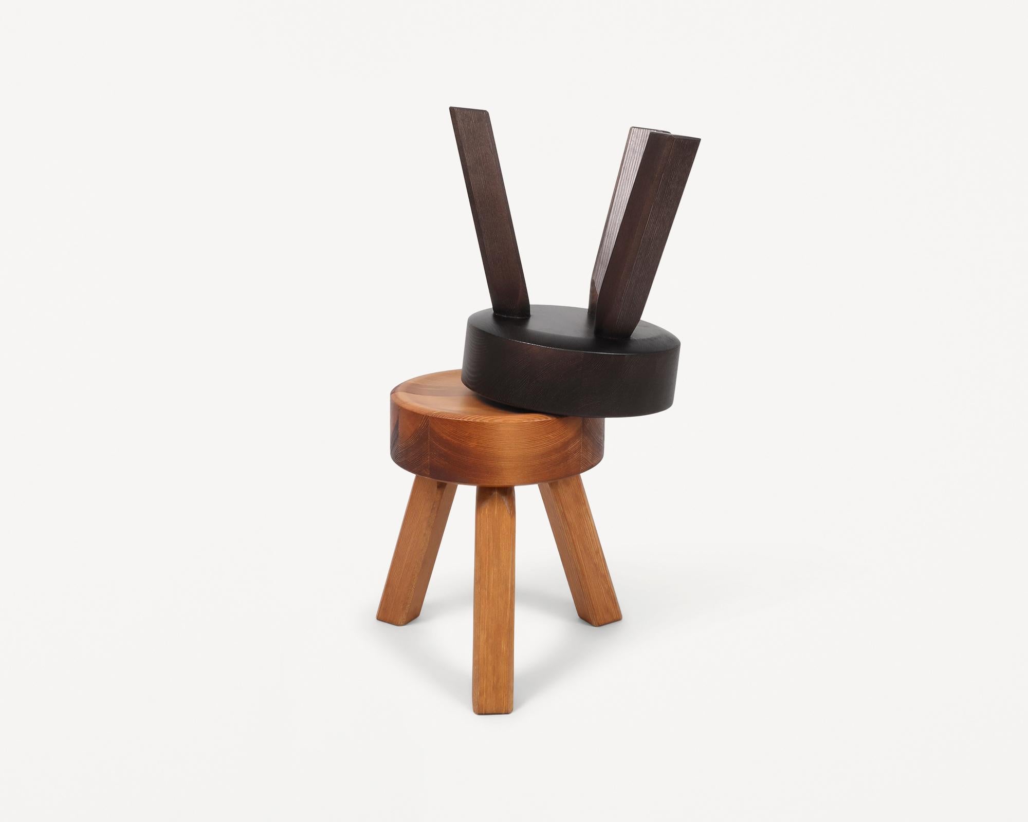 Scandinavian Modern Contemporary AML Stool Dark