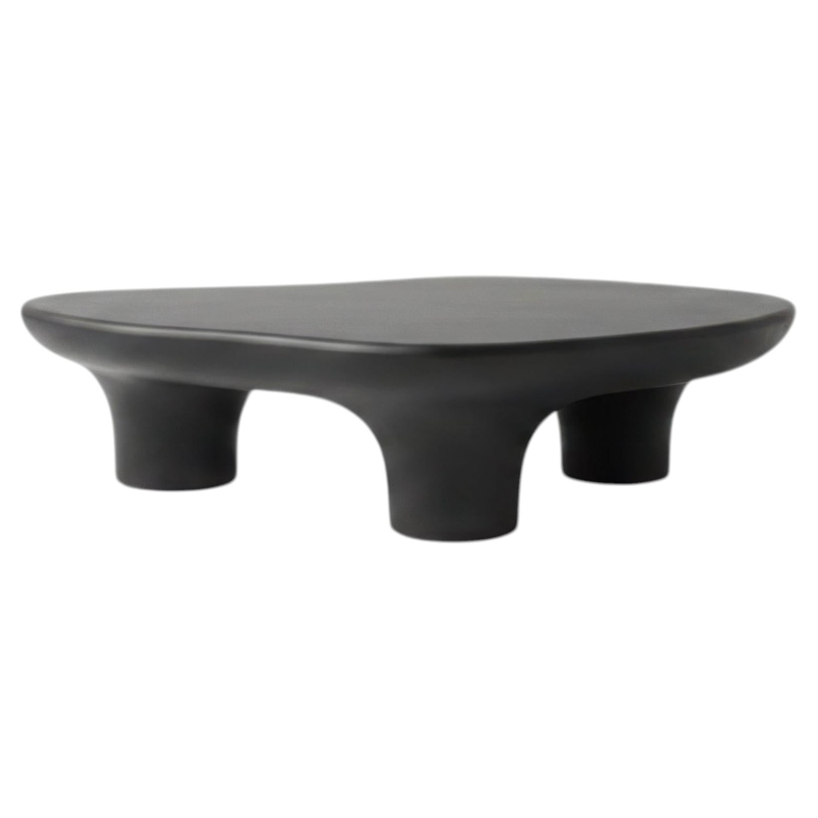 Contemporary Amorphous Coffee Table In Black Brown Lacquer, 2025