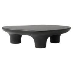 Contemporary Amorphous Coffee Table In Black Brown Lacquer, 2025