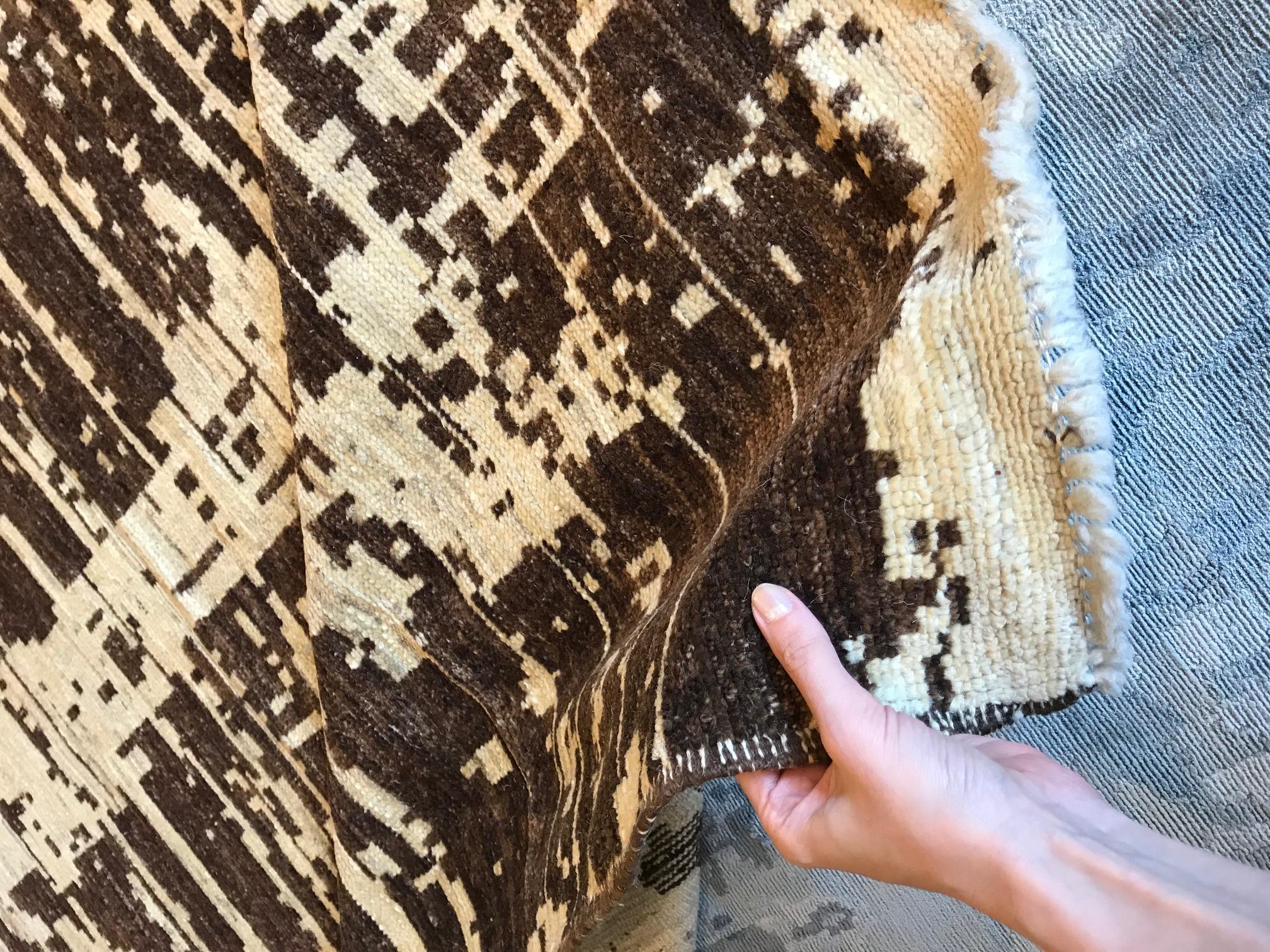 Contemporary Anatolia Traditional Brown and Beige Wool Rug by Doris Leslie Blau In New Condition For Sale In New York, NY