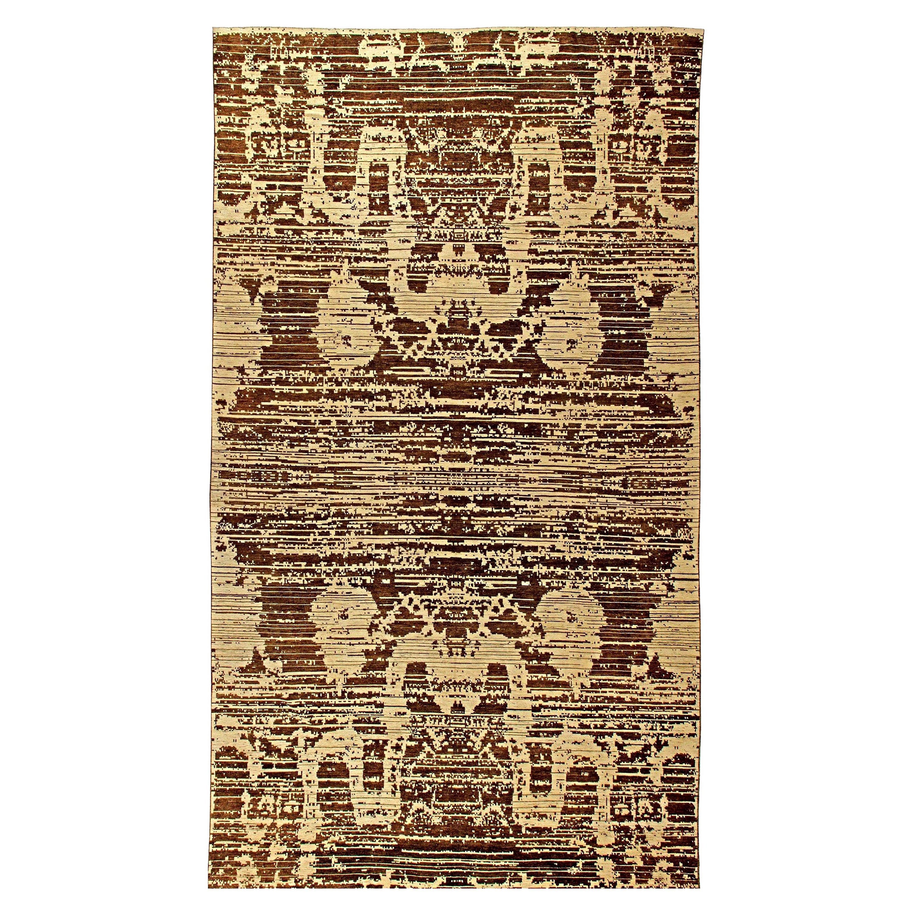 Contemporary Anatolia Traditional Brown and Beige Wool Rug by Doris Leslie Blau For Sale