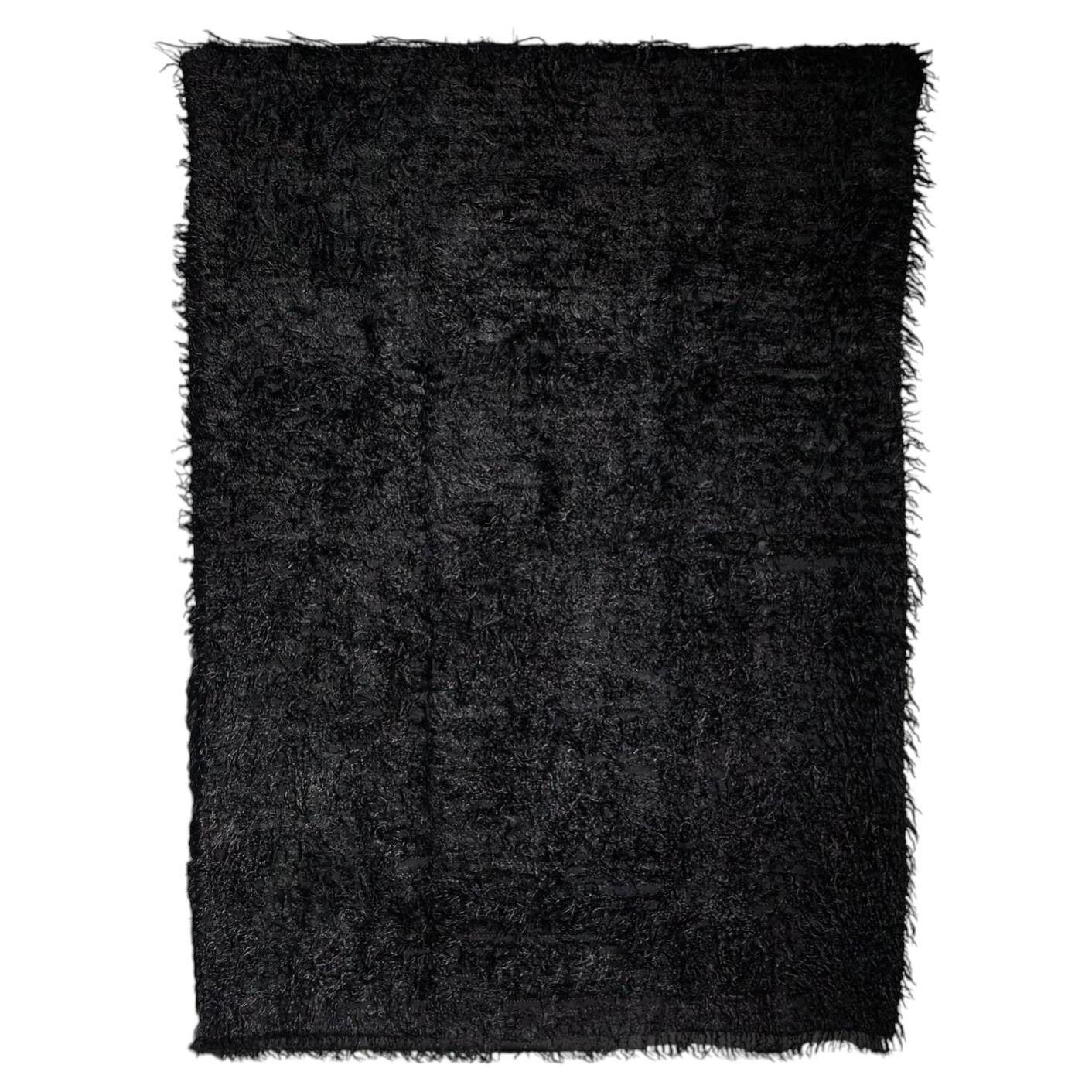 Tappeto anatolico contemporaneo in mohair a pelo alto, Turchia, 21° secolo