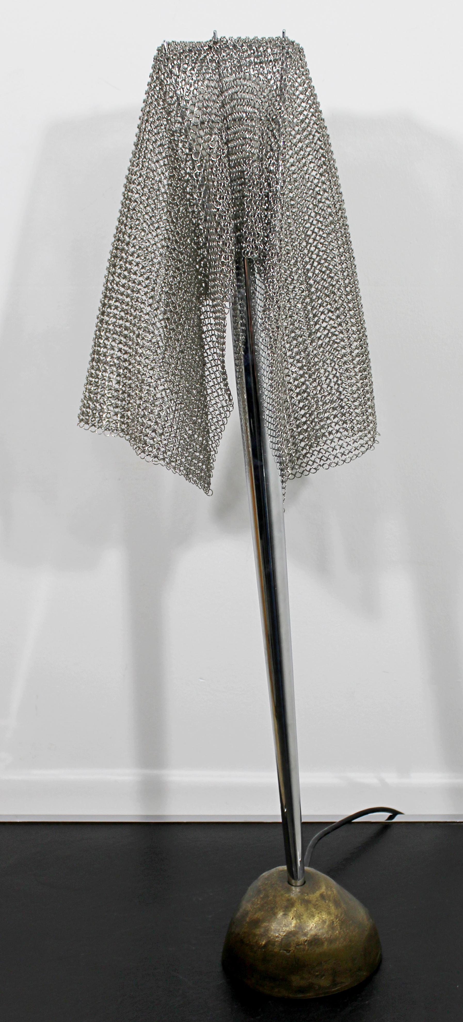 Contemporary Anchise Chain Mail Table Lamp Toni Cordero for Artemide Italy 1990s In Good Condition In Keego Harbor, MI