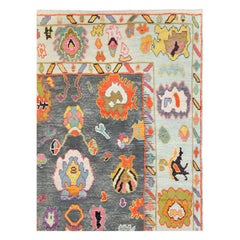 Contemporary and Colorful Handmade Turkish Souf Oushak Large Room Size Carpet