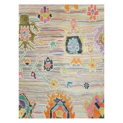Contemporary and Colorful Handmade Turkish Souf Oushak Large Room Size Carpet