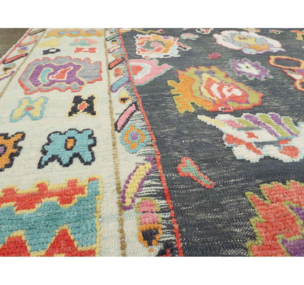 Contemporary and Colorful Handmade Turkish Souf Oushak Large Room Size Carpet In New Condition In New York, NY