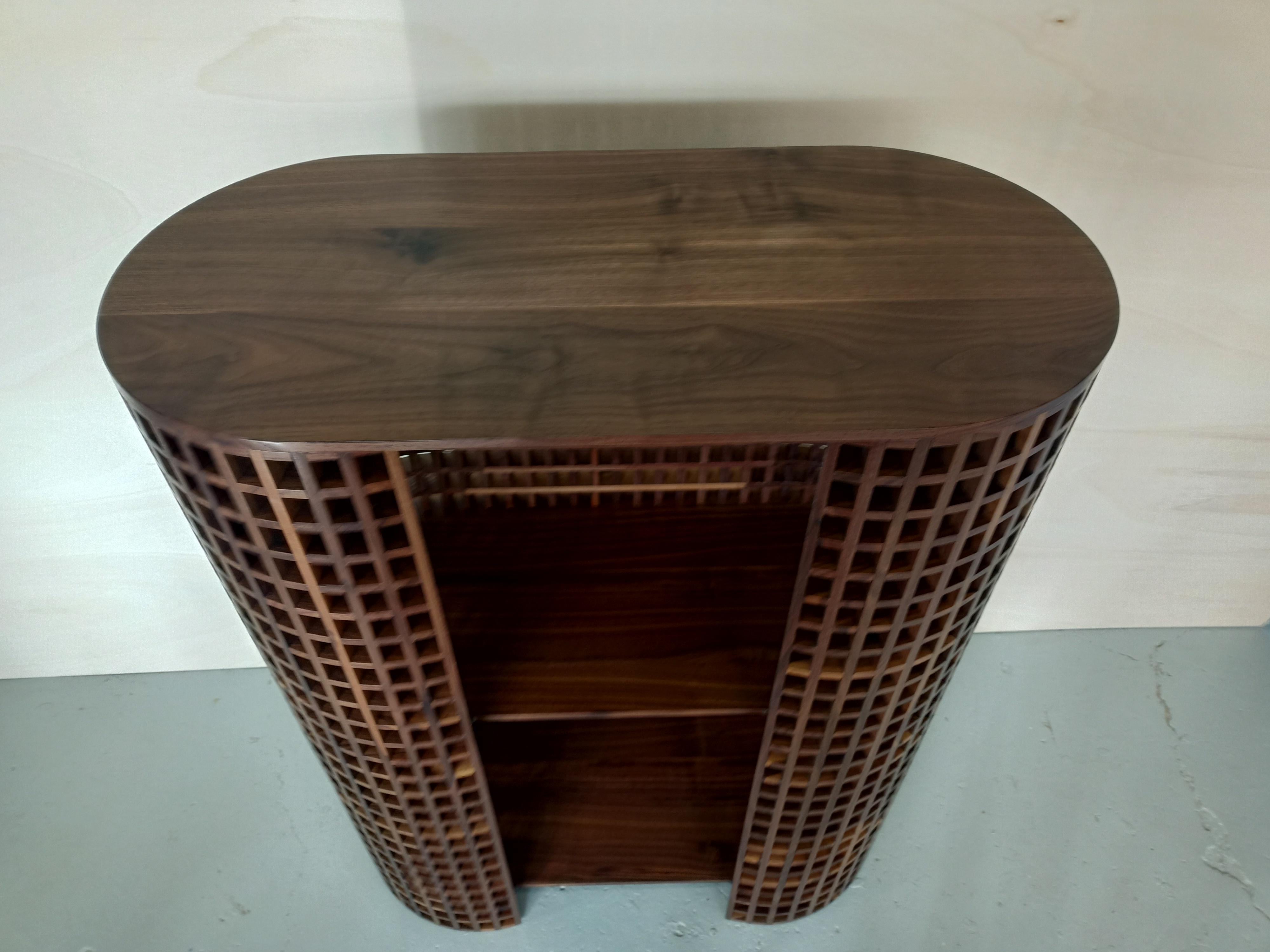 Contemporary and Crafted Cabinet, Podium, Lectern, Shelves in Canaletto Walnut In New Condition For Sale In Meolo, Venezia