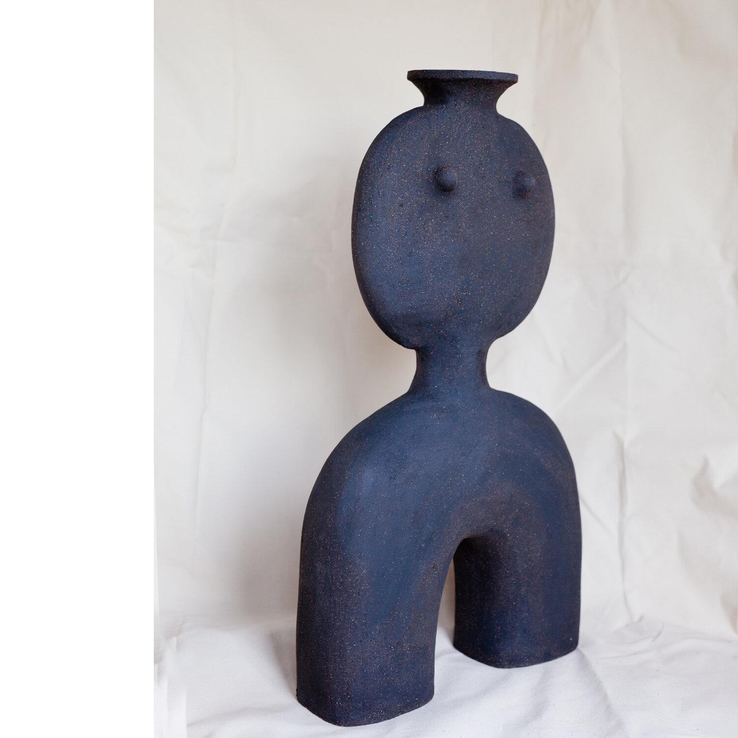 Hand-Carved Contemporary and Handcrafted, Haniwa Warrior 05 Decorative Piece by Noe Kuremoto For Sale