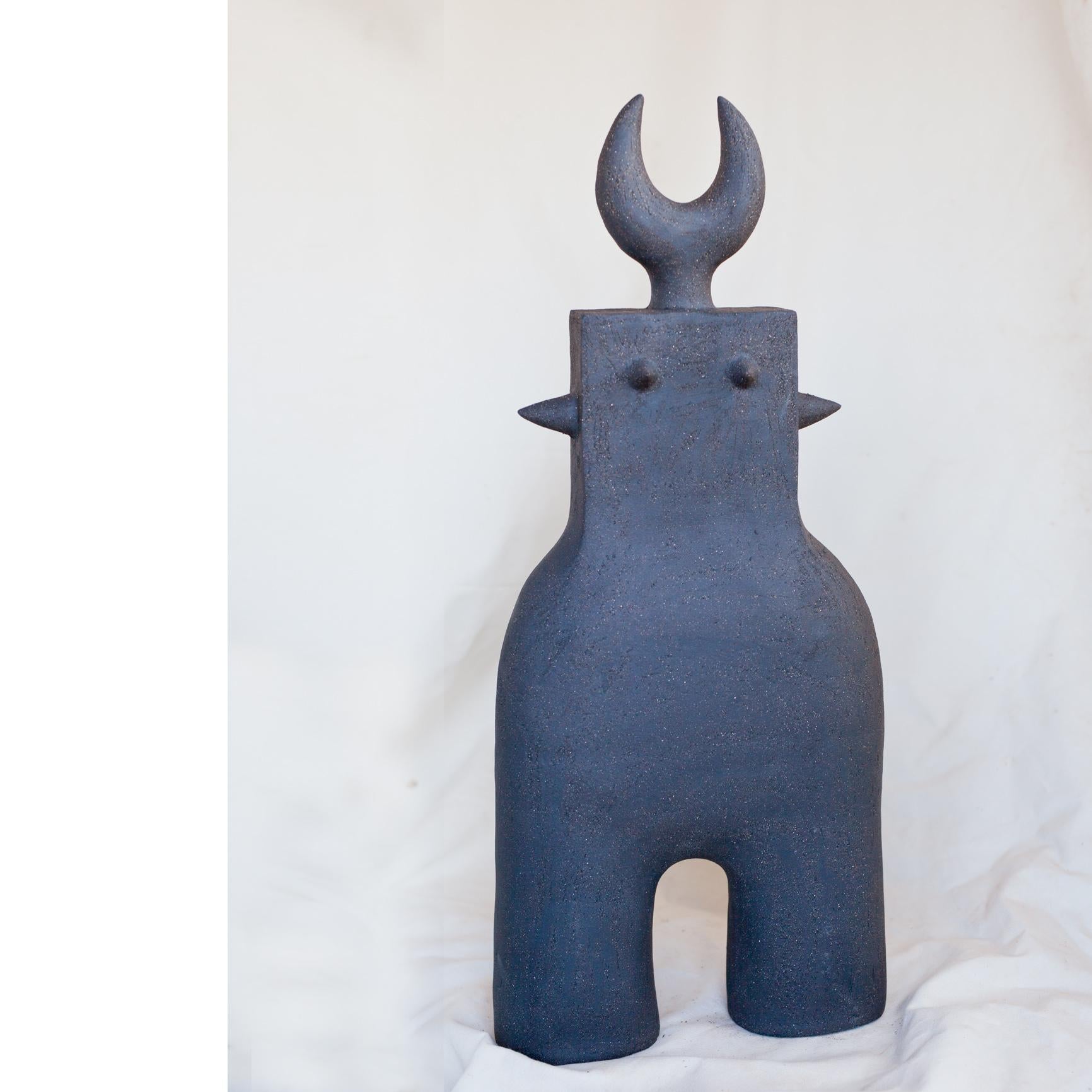 Hand-Carved Contemporary and Handcrafted, Haniwa Warrior 21 Decorative Piece by Noe Kuremoto For Sale