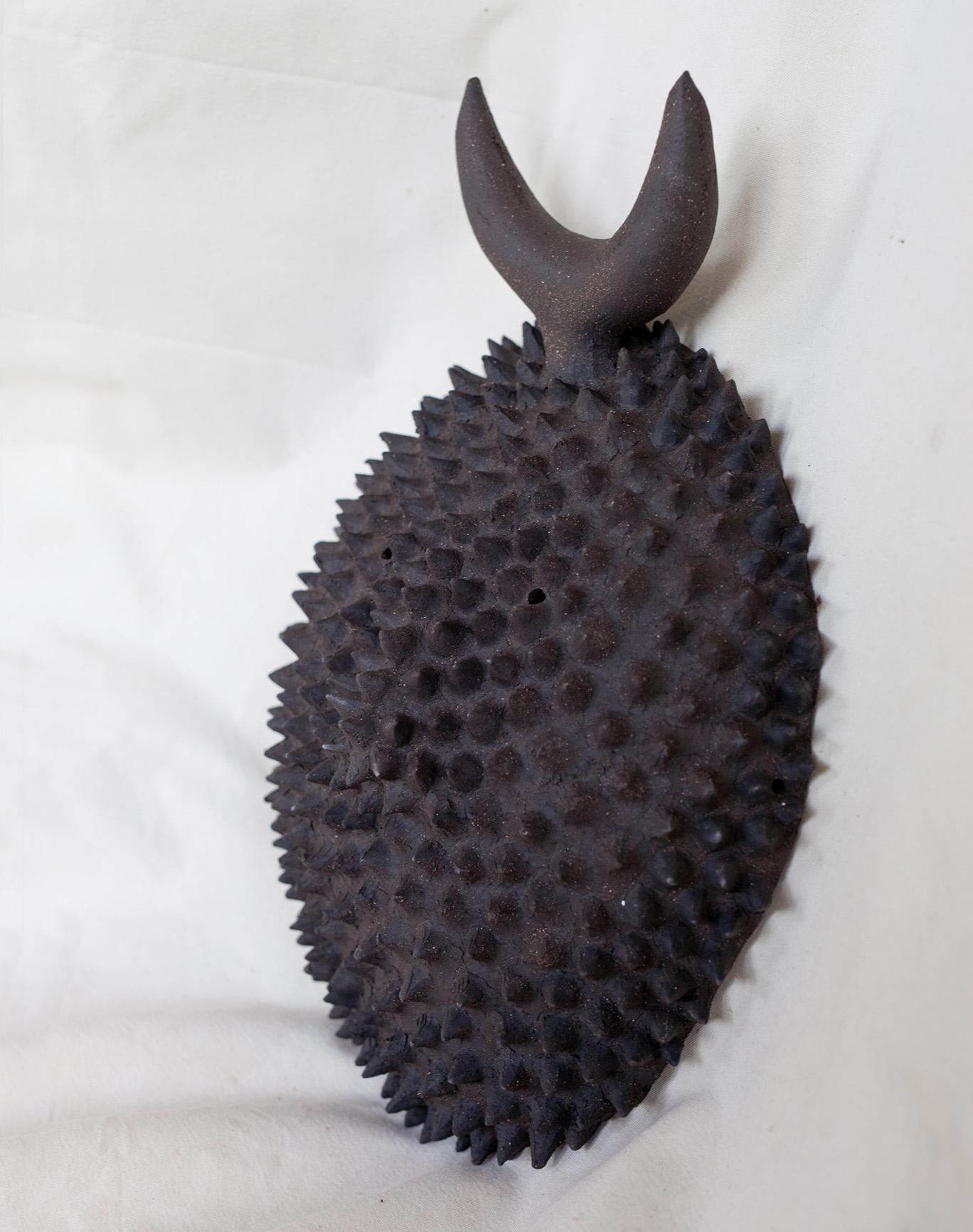 British Contemporary and Handcrafted, Shadow 1 Ceramic Wall Mask by Noe Kuremoto For Sale