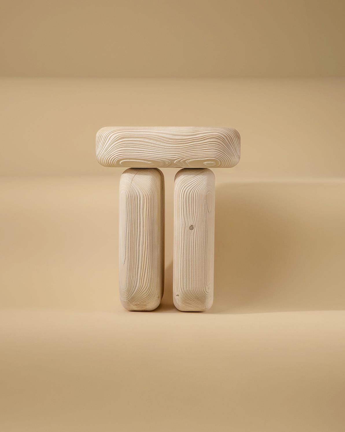 Contemporary and Tangible Spruce Wooden Stool by Lisa Ertel In New Condition For Sale In 1204, CH