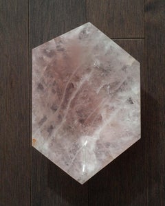 Contemporary Angular Pink Rose Quartz Bowl