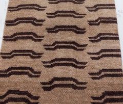 Contemporary Animal Geometric Tan With Brown Carpet "Tiger" by Doris Leslie Blau