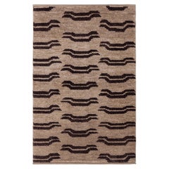 Contemporary Animal Geometric Tan With Brown Carpet "Tiger" by Doris Leslie Blau