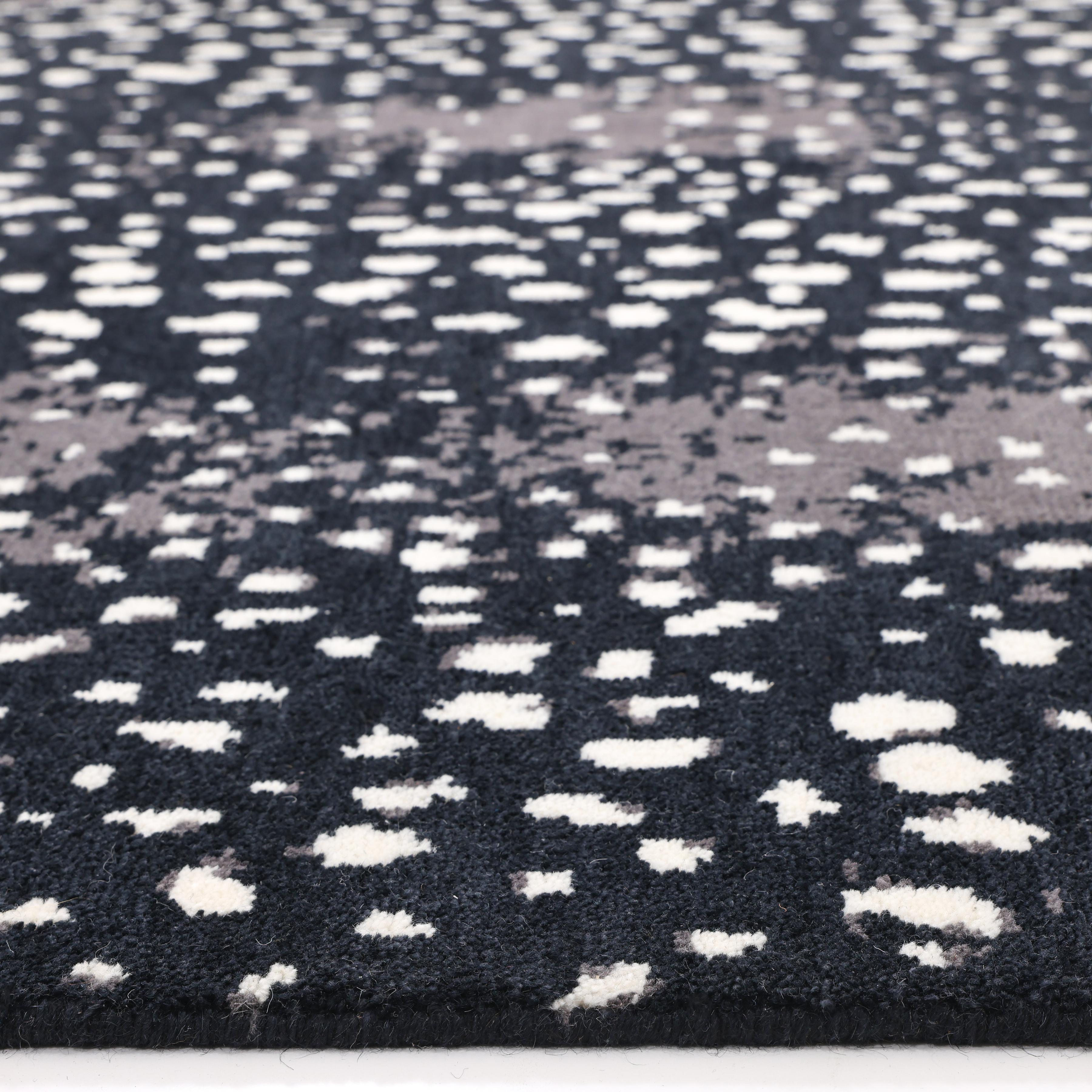 Tappeto d'area nero Animal Contemporary Hand Made 3' 0