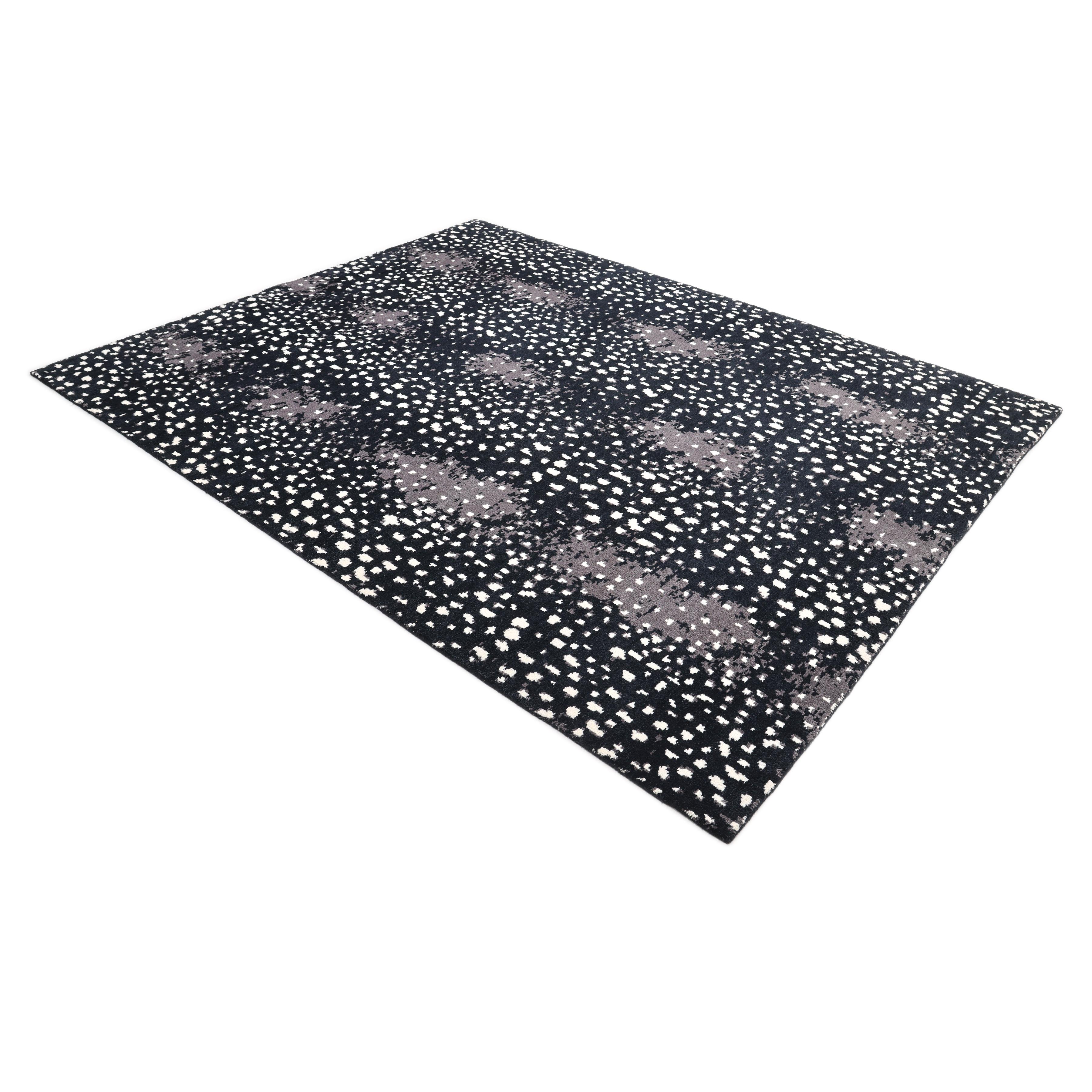 Tappeto d'area nero Animal Contemporary Hand Made 3' 0