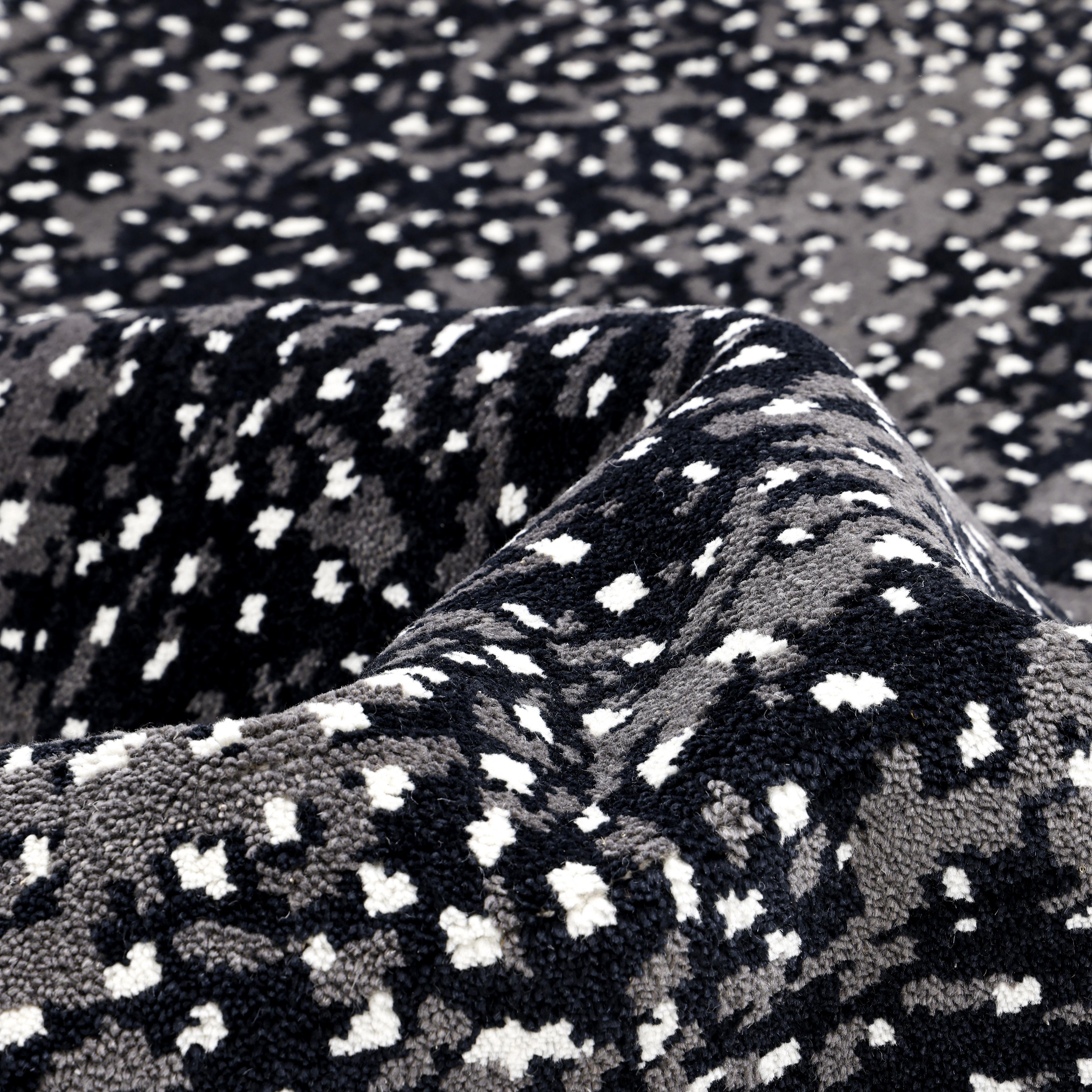 Tappeto d'area nero Animal Contemporary Hand Made 8' 0