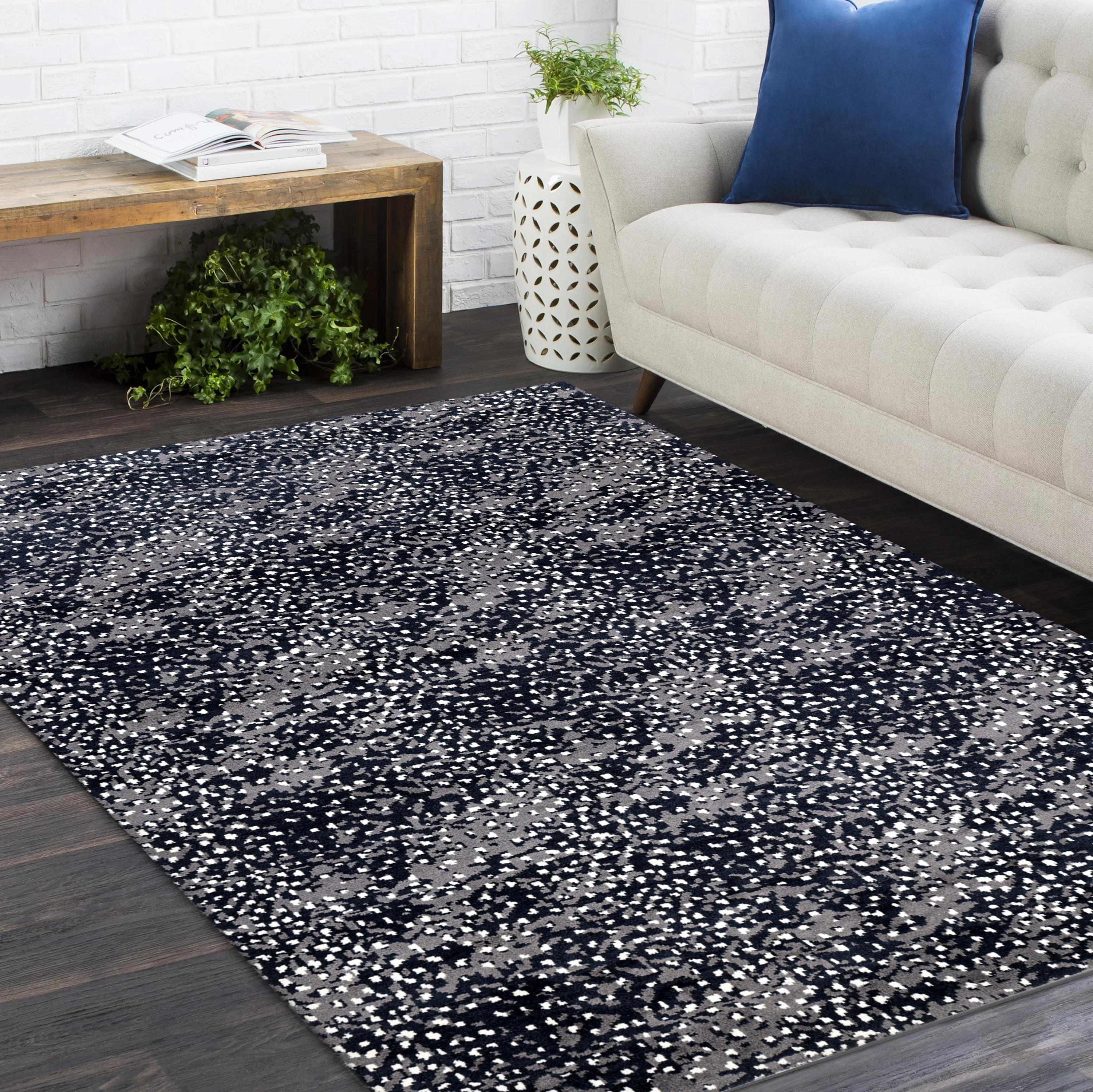 Tappeto d'area nero Animal Contemporary Hand Made 8' 0