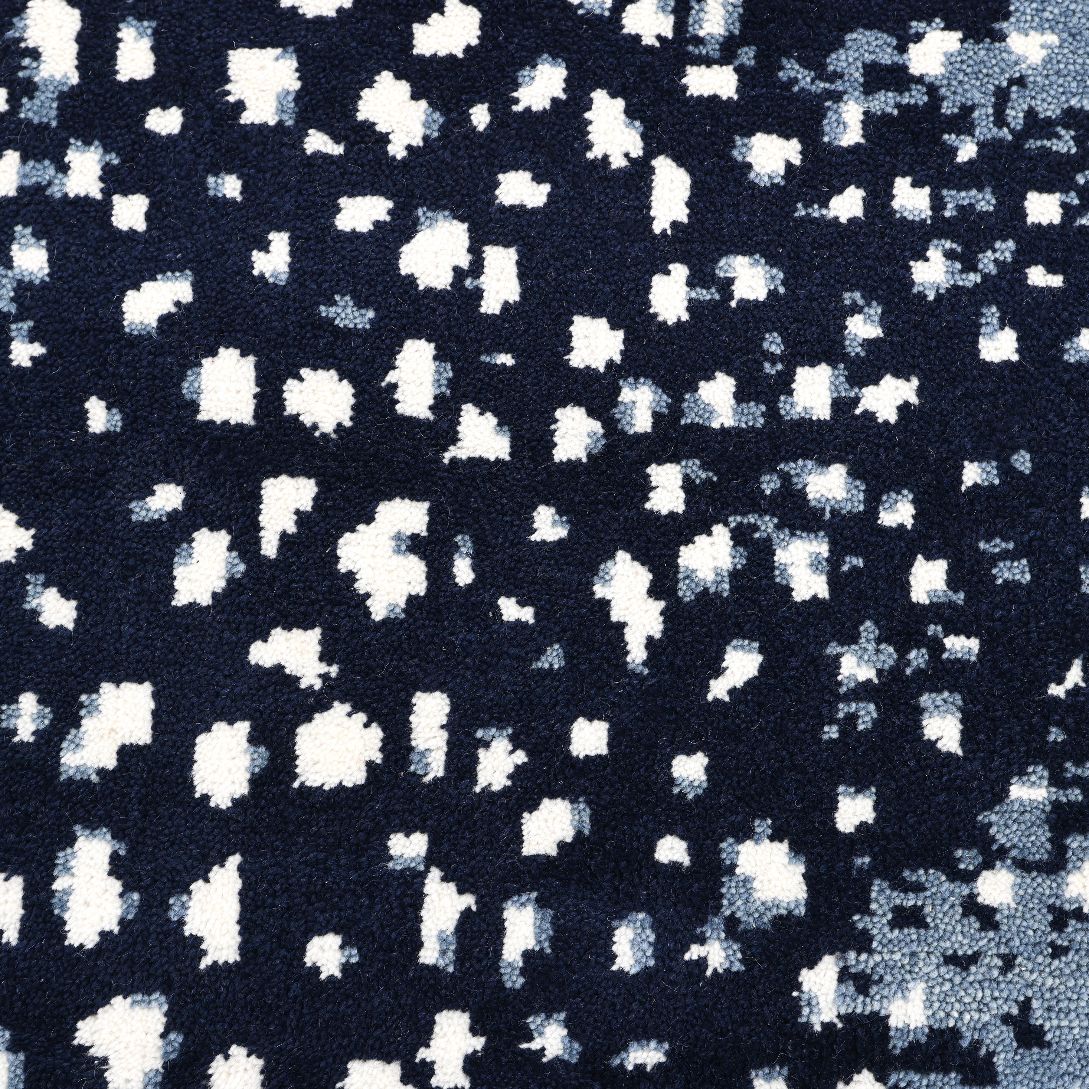 Alfombra azul de animales contemporáneos Hand Made 3' 0