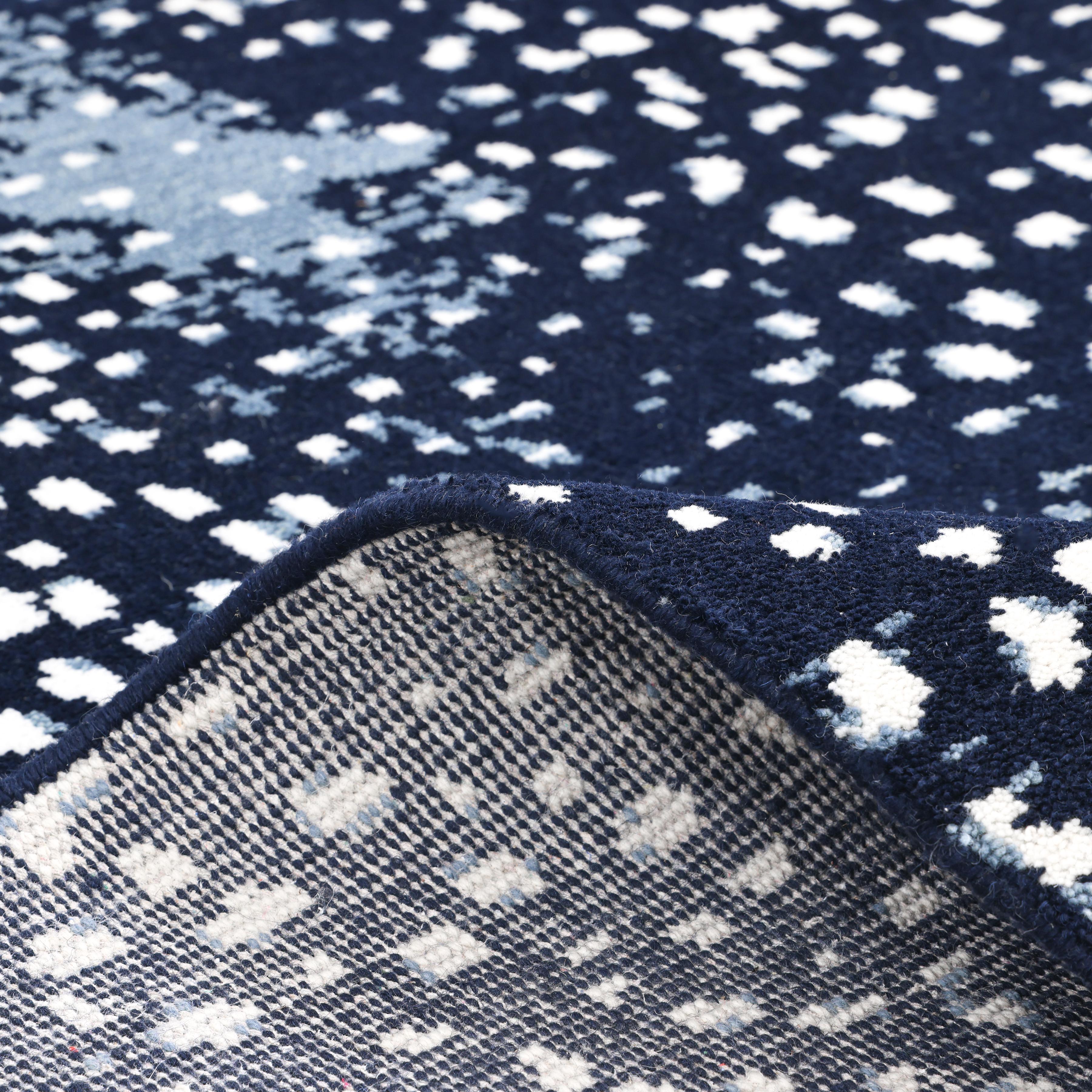 Alfombra azul de animales contemporáneos Hand Made 3' 0