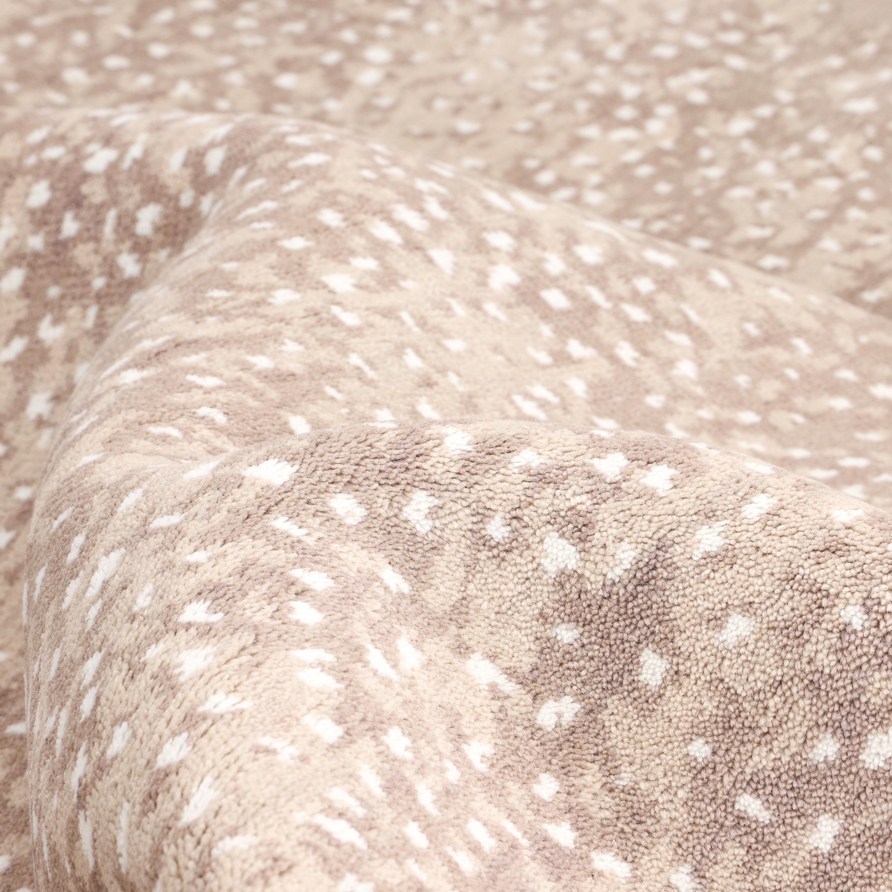 Contemporary Animal Hand Made Brown Area Rug 10' 0