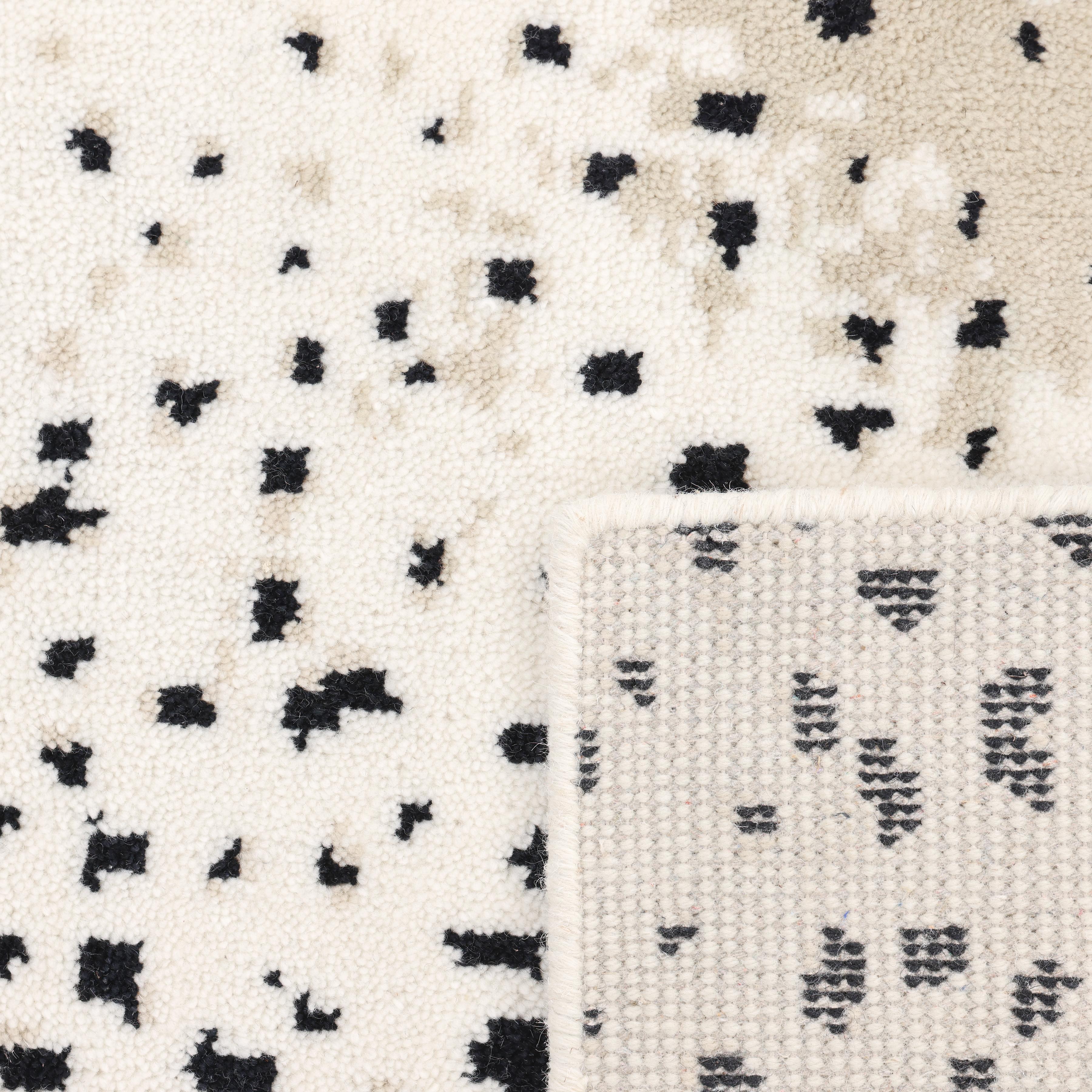 Wool Contemporary Animal Hand Made Ivory Area Rug 3' 0