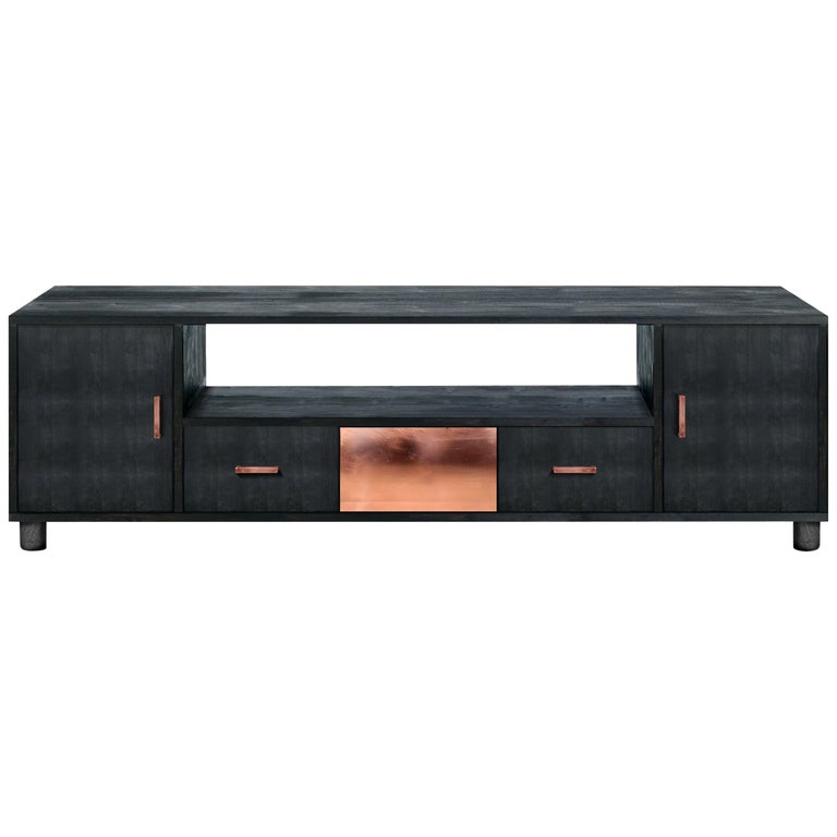 Contemporary Annette Console Table or Sideboard in Black, Copper and Brass  For Sale at 1stDibs | black and copper sideboard, sideboards and console  tables, complete the table with what annette's