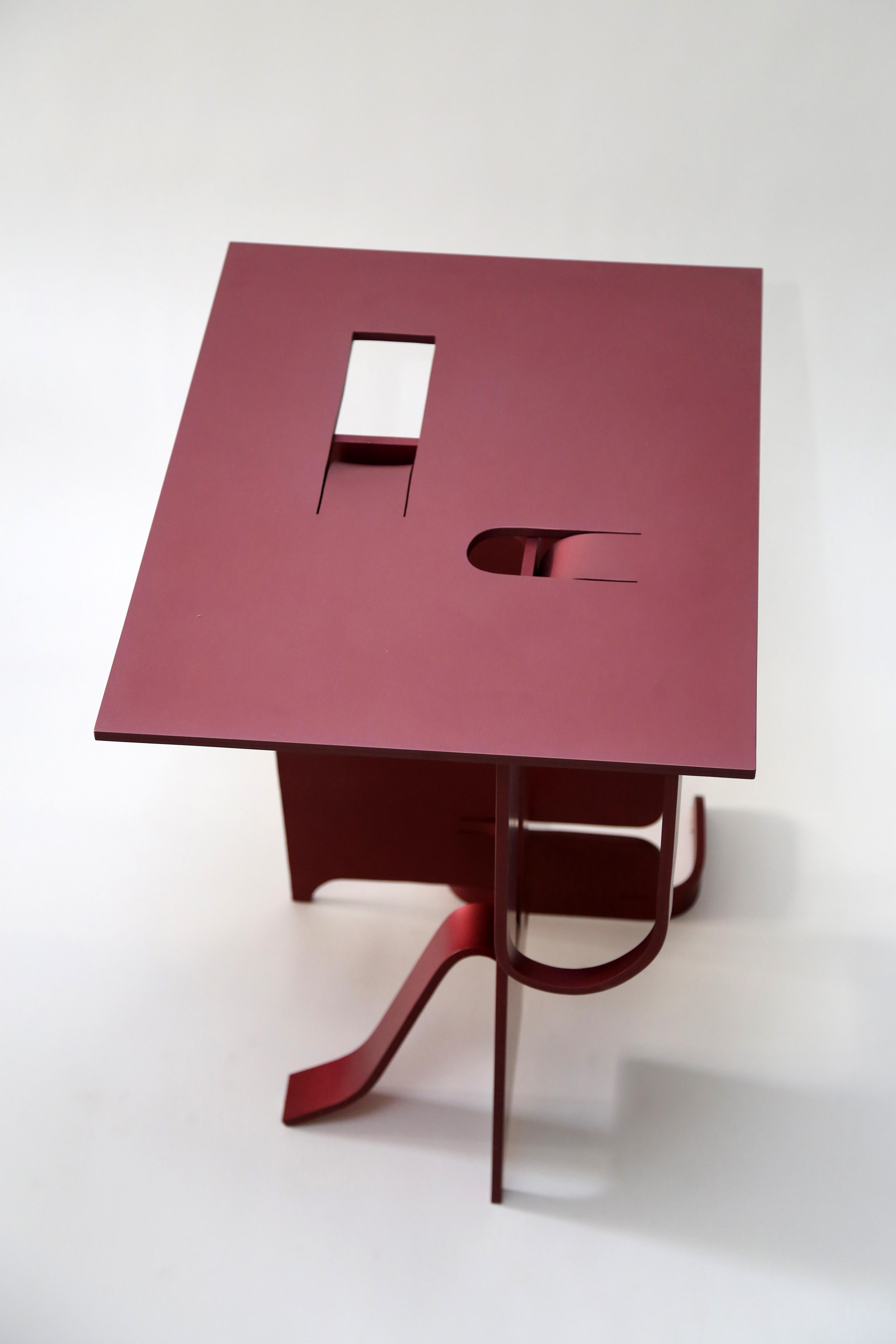 Contemporary Anodized Aluminium Table by Soft Baroque 4
