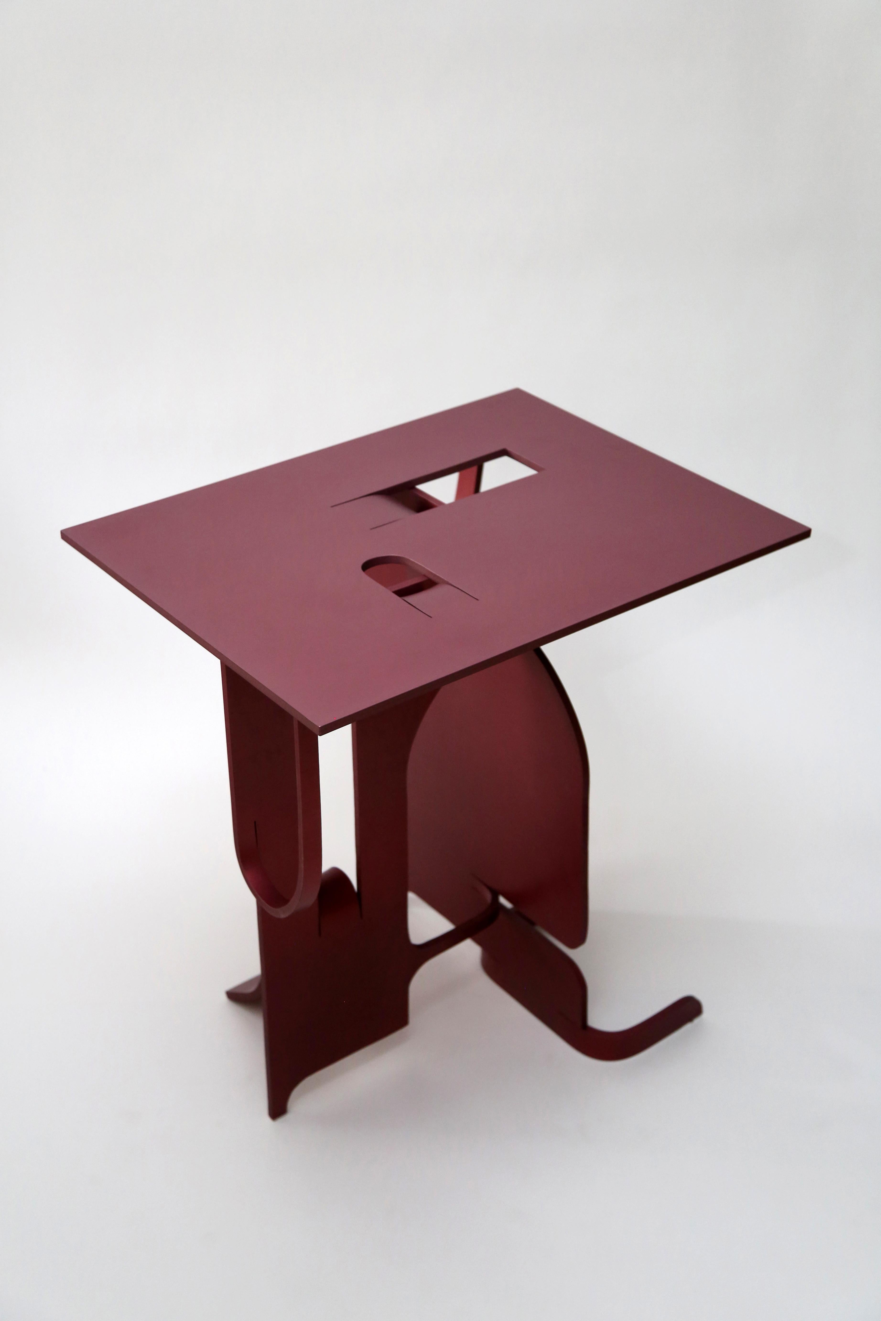 Unique handmade anodized aluminium table from the 