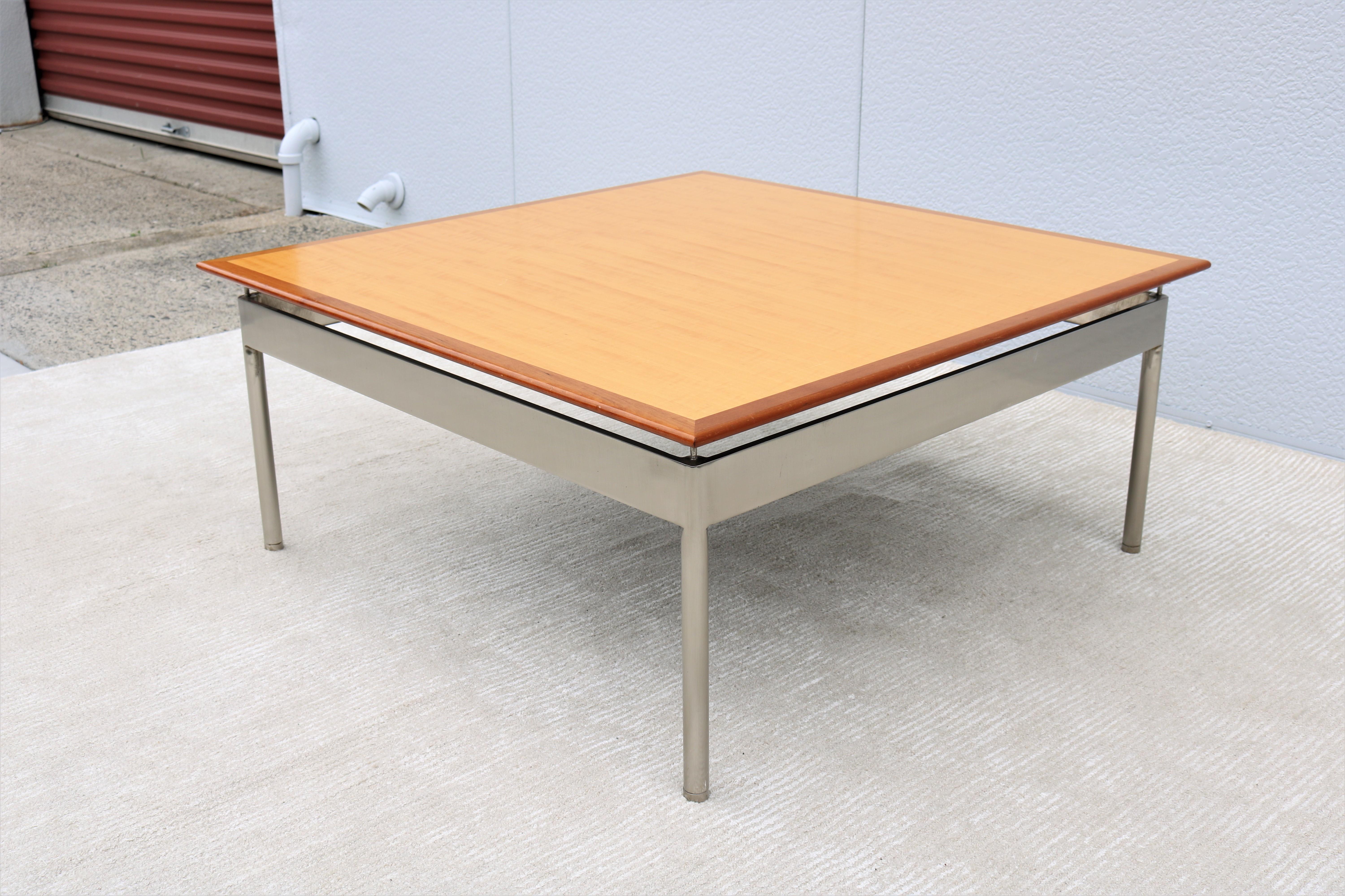 Mid-Century Modern Contemporary Anthony Garrett for Geiger Garrett Classic Square Coffee Table For Sale